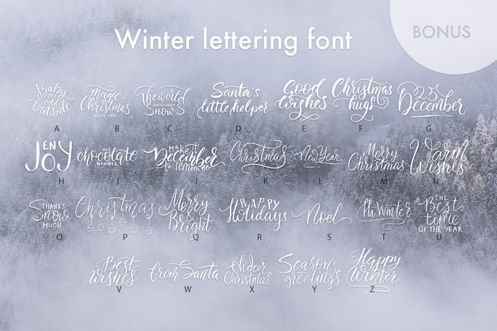 Winter lettering Font